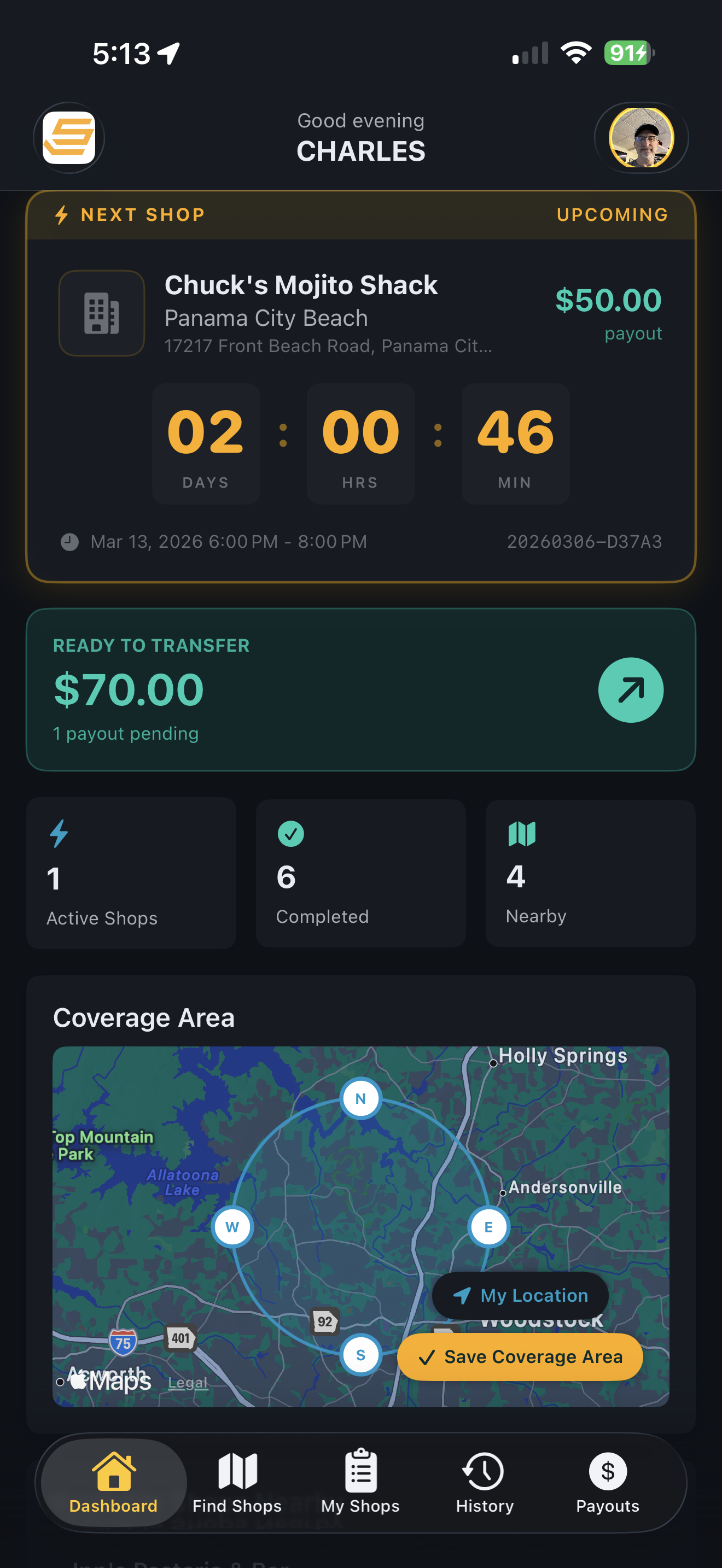 Shopper Compliance App Screen